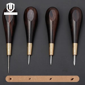 Leather Stitching Awl Diamond Shape Ebony Blackwood & Brass Craft Tool Hand Sewing Awl DIY Stitcher Taper