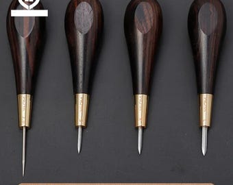Leather Stitching Awl Diamond Shape Ebony Blackwood & Brass Craft Tool Hand Sewing Awl DIY Stitcher Taper