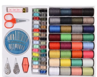64 Spools Sewing Thread Kit with Storage Box | Hand & Machine Sewing Supplies for Quilting, Stitching and DIY Crafts