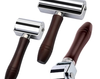 Rouleau presse en cuir avec manche en bois Rouleau pour cuir Outil de travail pour plastifier le cuir