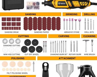 40-Piece Rotary Tool Accessory Kit - Grinding, Polishing, Cutting Bits For DIY Crafts & Metalwork