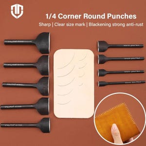 1pc Leather Corner Punch Cutter Knife 1/4 Round Punches Arc-Shaped Cutting Die DIY Strap Belt Wallet Leather Craft Tools