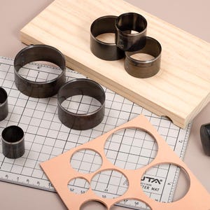 7Pcs Sharp Leather Cutting Die Leather Circle Stencil Cutter Mold Round Hollow Hole Punch Set Paper Leather Craft Tools