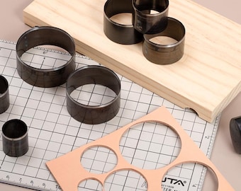 7Pcs Sharp Leather Cutting Die Leather Circle Stencil Cutter Mold Round Hollow Hole Punch Set Paper Leather Craft Tools