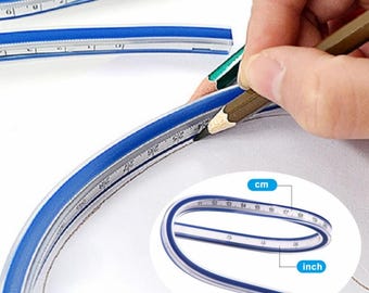 30cm Curved Ruler for Sewing & Drafting | Flexible Measuring Tool with Metric/Imperial Scale – Tailoring and DIY Accessories