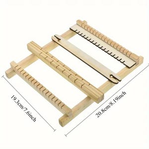 Small Wooden Weaving Loom Kit DIY Traditional Wooden Weaving Toy Loom Knitting Machine With Accessories For Kids image 7