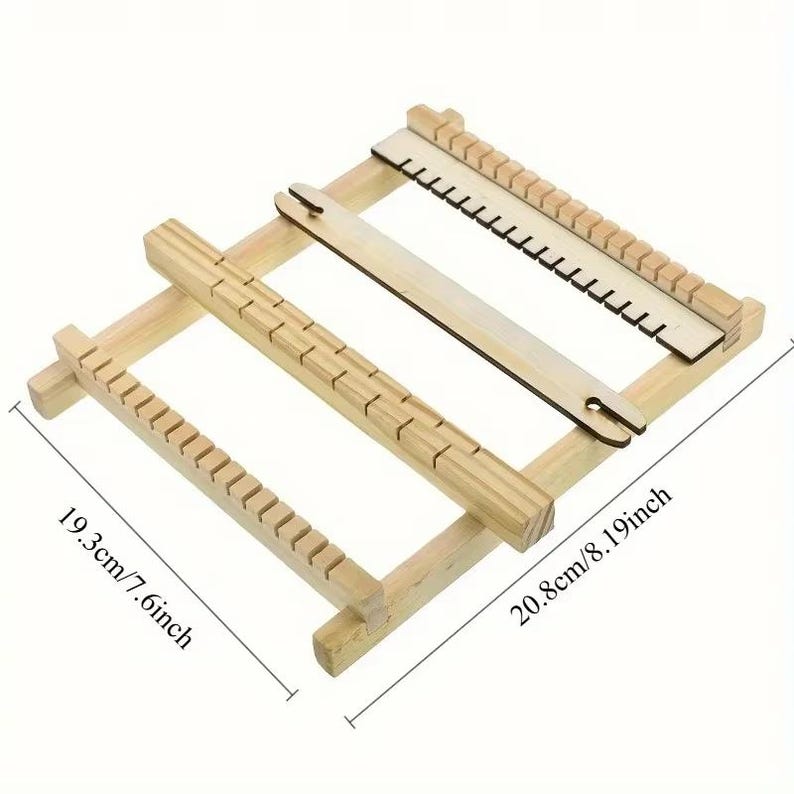 Small Wooden Weaving Loom Kit DIY Traditional Wooden Weaving Toy Loom Knitting Machine With Accessories For Kids image 7