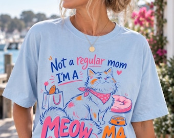 Cat Mom Shirt, Comfort Colors Tee, Funny Cat Lover Shirt, Cat Mama Tee, Pet Mom Shirt, Cat Lady Shirt, Cute Cat Graphic Tee for Women