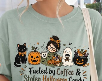 Halloween Mom Shirt, Comfort Colors Tee, Funny Halloween Shirt, Mom Life Halloween Tee, Spooky Season Shirt, Halloween Coffee Mom Shirt