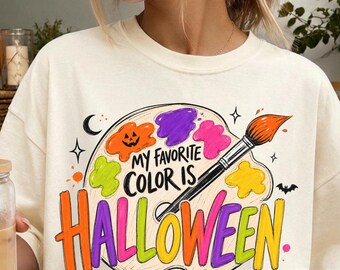 Halloween Shirt Women, Comfort Colors Tee, Art Teacher Shirt, Colorful Fall Shirt, Artist Teacher Halloween Shirt, Spooky Season Tee