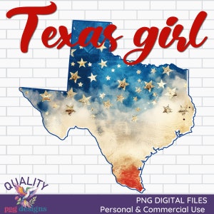 Texas Girl Png | Texas Sublimation Png | Texas State Print Design | Print on Demand Digital File | POD Commercial Use TX Clipart