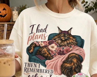 Funny Cat Shirt, Comfort Colors Tee, Sarcastic Shirt for Women, Introvert Humor Tee, Homebody Shirt, Tired Adult Shirt, Cat Lover Gift