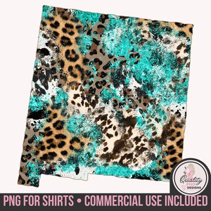 New Mexico State PNG, New Mexico Sublimation, Cowhide Leopard Print Design, Print on Demand Digital File, Commercial Use Clipart