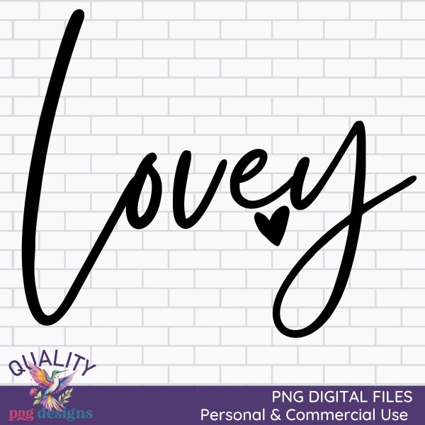 Lovey PNG | Lovey Clipart | Commercial Use Digital Download | DTG Print Design | Sublimation PNG Design | Mothers Day png