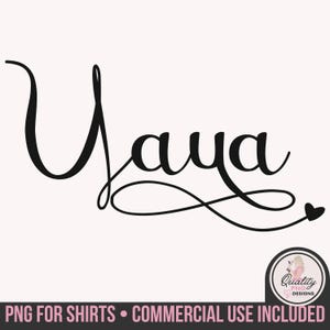 Yaya PNG / Yaya Clipart / Descarga digital para uso comercial / Diseño de impresión DTG / Diseño PNG de sublimación / Día de la Madre png
