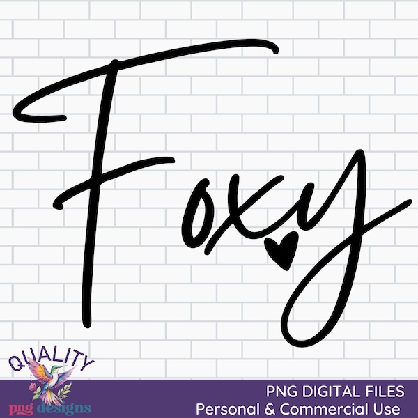 Foxy PNG | Foxy Clipart | Commercial Use Digital Download | DTG Print Design | Sublimation PNG Design | Mothers Day png