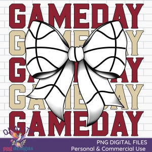 Volleyball Sublimation | Game Day PNG | Commercial Use Print on Demand | Coquette Bow | Sports Team Designs | Maroon and Gold Clipart