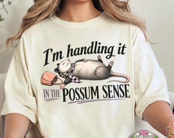 Funny Possum Shirt, Comfort Colors Tee, Sarcastic Shirt for Women, Overwhelmed Adult Tee, Funny Animal Shirt, Tired Adult Humor Gift