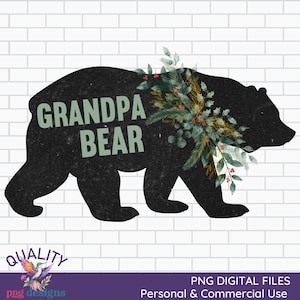 Vintage Grandpa Bear Png | Retro Digital Download | Grandpa Sublimation | Father&#39;s Day Design | Grandpa Bear Clipart | Commercial Use Files