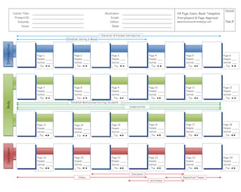 24-Page Comic Book Storyboard Template [DIGITAL DOWNLOAD]