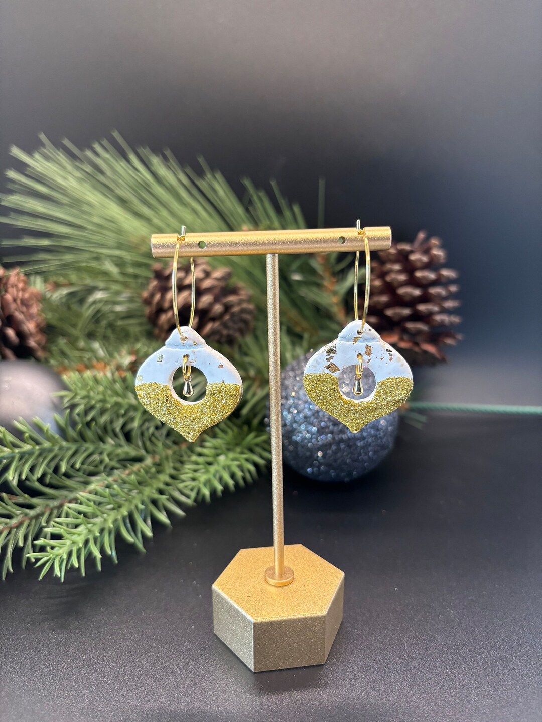 Christmas Dangle Earrings Christmas Ornaments Earrings Holiday Etsy