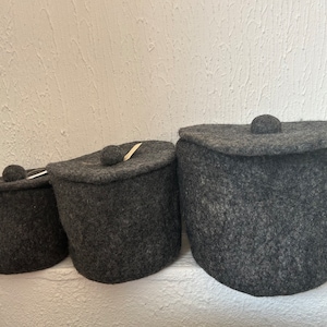 Handmade Organic Felt Storage Baskets