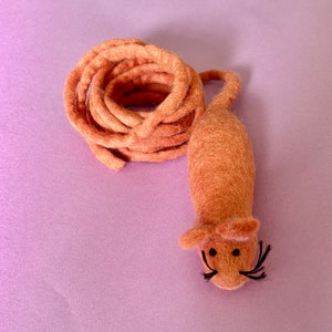 Cat Toy, Handmade Felted Toy Mouse, teaser toys, Eco friendly Pet toys Salmon