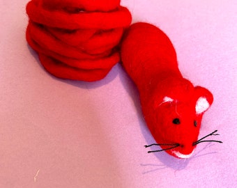 Cat Toy, Felt Mouse Cat Interactive Play Toy - Handmade with 100% Wool