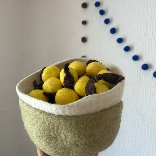 Handmade Organic Felt Storage Bowls 2pcs