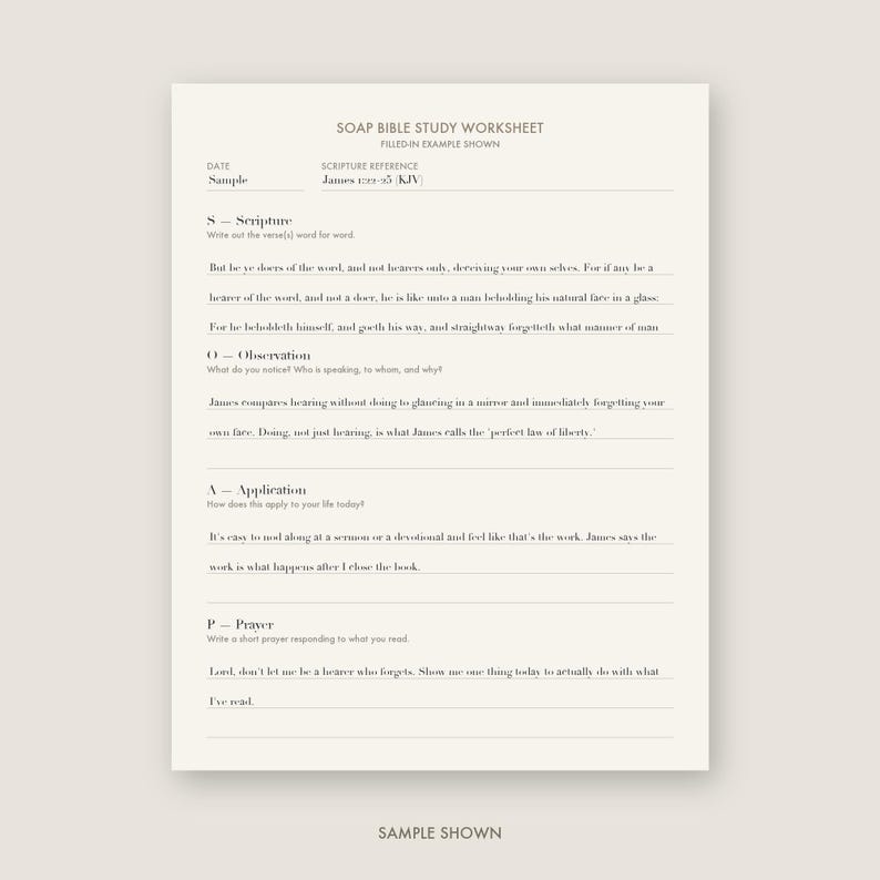 Bible Study Worksheets Bundle, SOAP Method, Verse Mapping & Sermon ...