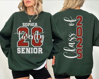 Custom Senior 2026 Sweatshirt & Hoodie, Class of 2026 Graduation Tee, Personalized Senior Year Sweatshirt for High School Grad VLB1214