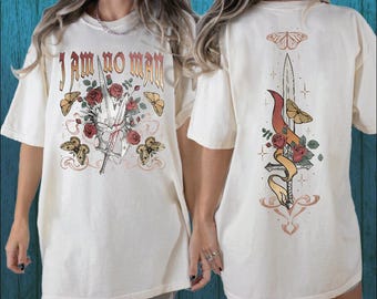 I Am No Man Shirt, Book Lover Shirt, Feminist Shirt, Fantasy Merch Shirt, Reading Fandom Shirt, Literature Shirt VLB642