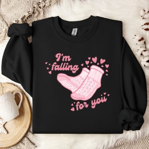 Nurse Valentine Sweatshirt, Falling For You Valentine's Day Sweater, Funny Valentine's Day Hoodie, Gift For Nurse VLB178