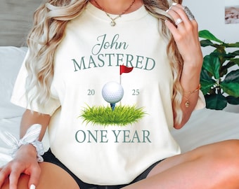 Personalized Golf Mastered Year Comfort Colors T-Shirt, Golf Birthday Tee, Golf Themed Party, Golf Anniversary Tee, Golf Par-Tee VLB1035