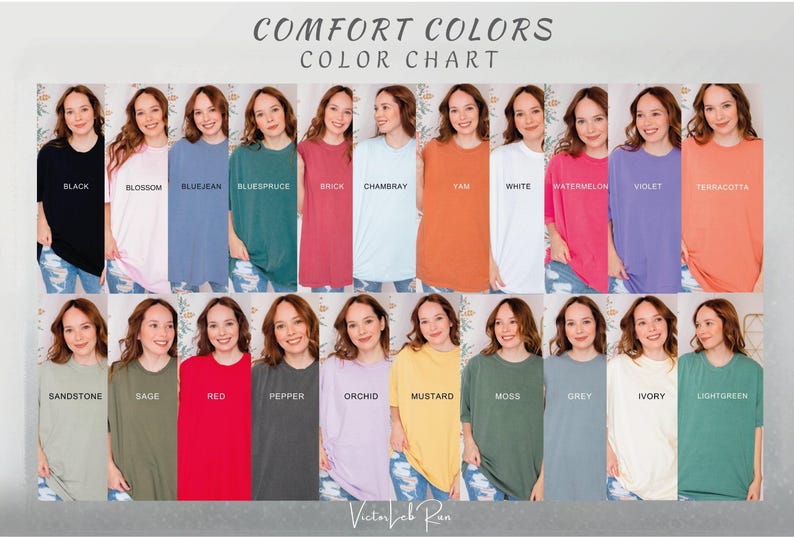 a group of women wearing different colored shirts