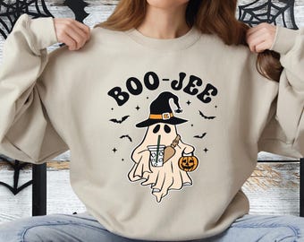 Boo Jee Sweatshirt & Hoodie, Halloween Boo Sweatshirt, Halloween Ghost Sweatshirt, Spooky Ghost Sweatshirt, Spooky Season Ghost  VLB561