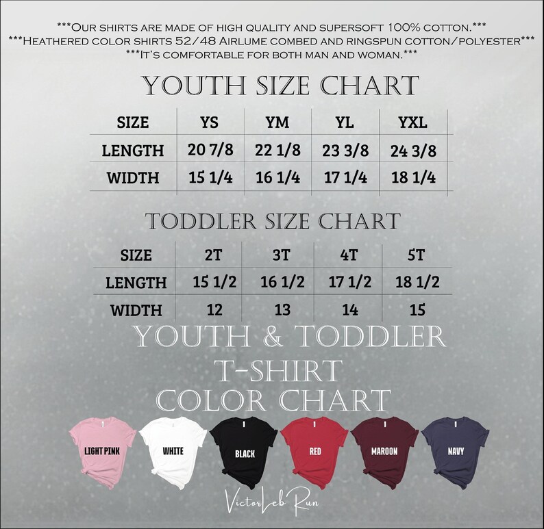 the youth size chart for a youth's t - shirt