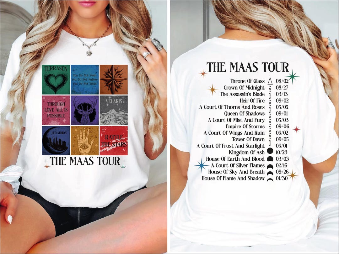 Sarah J. Maas Tour Shirt, Velars Merchs,the Maas Tour Tee, Crescent ...