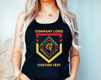 Camiseta sin mangas y top deportivo con logo personalizado de empresa, camiseta sin mangas con texto personalizado, logo personalizado, camiseta sin mangas con logo de empresa, camiseta sin mangas con tu foto.