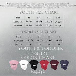 the youth size chart for a youth's t - shirt