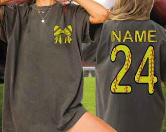 Softball Shirt, Custom Name and Number Softball Tshirt, Personalized Softball Tee