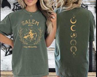 Comfort Colors 1692 Salem They Missed One Shirt, Halloween Salem Witch Shirt,  Gift for Halloween Fans and Salem Witch Trials Enthusiasts