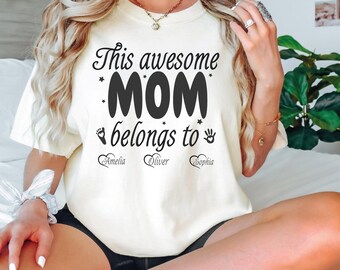 Custom Mom Shirt,  Personalized Mama Shirt, Custom Kids Name Tee, Mother's Day Gift, Family Mom Shirt, Mom Life Shirt