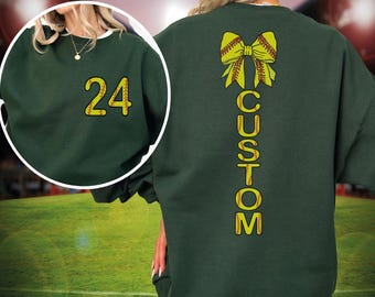 Softball Sweatshirt, Custom Softball Hoodie with Name and Number, Personalized Softball Tee
