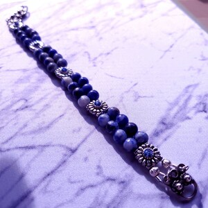 Double stranded sodalite Bracelet 7.5in hook clasp. Truth Seeker Stone.