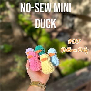 Crochet Mini NO SEW Duck | Download Amigurumi Digital PDF, Pattern Stuffed Animal, Plushie Duck Keychain