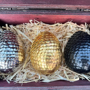 Lot de 3 œufs de dragon - Taille moyenne | Cadeau de Noël | Cadeau oeuf de Pâques | Cadeau Ren Faire | Décoration fantaisie | ufs de dragon
