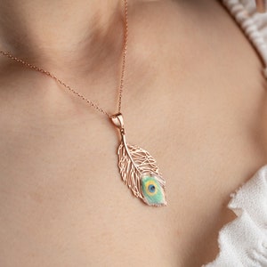 Peacock a Symbol of Power and Love Pendant - Peacock Necklace - Dainty Feather Pendant - Elegant Peacock Necklace - Anniversary Gift