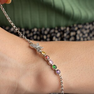 Personalized Family Birthstone Bracelet - Birthstone Charm Bracelet - Birthstone Jewelry - Chakra Compatible Stones - Birthday Gift