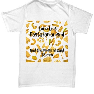 Pastafarian funny shirt, personalizable with photo, church of flying spaghetti monster, satire religion